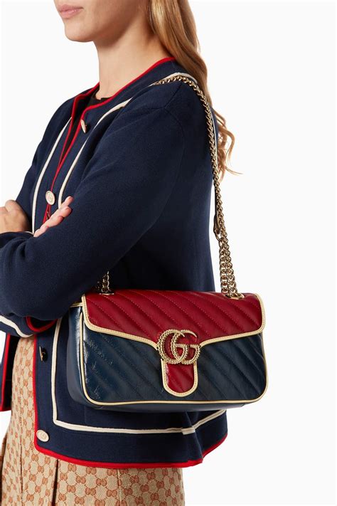 gucci red marmont medium matelassé shoulder bag|Gucci Marmont small price.